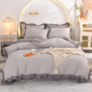 Thiết kế giường cưới 100% Cotton Seersucker Bộ đồ giường Set